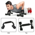 thumbnail image 4 of Vaupan Push-Up Brackets Strength Training-Workout Stands of Ergonomic Push-Up Equipment with Non-Slip Sturdy Portable for Home Fitness Training, H-Shaped Bracket Handle for Floor Workouts (Black), 4 of 7