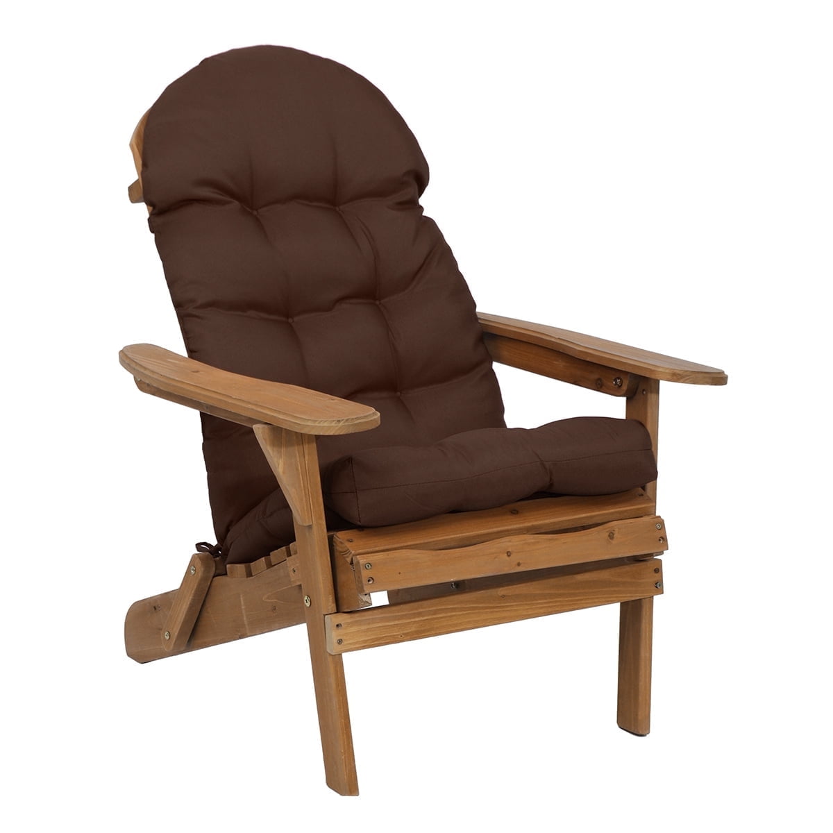 YEERSWAG Outdoor Adirondack Chair Cushions 43x20, Non-Slip Water Resistant High Back Patio Rocking Chair Pad with Ties,Brown