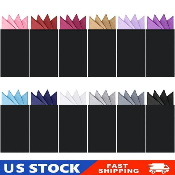 12Pcs Men Pocket Squares, Prefolded Suit Pocket Squares on Card, Handkerchief