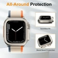thumbnail image 4 of Amizee 2 in 1 Metal Case Compatible with Apple Watch Series 6/SE/5/4 44mm with Back Cover, Rugged Shockproof Protective Bumper Cover for iWatch 44mm, Titanium, 4 of 14