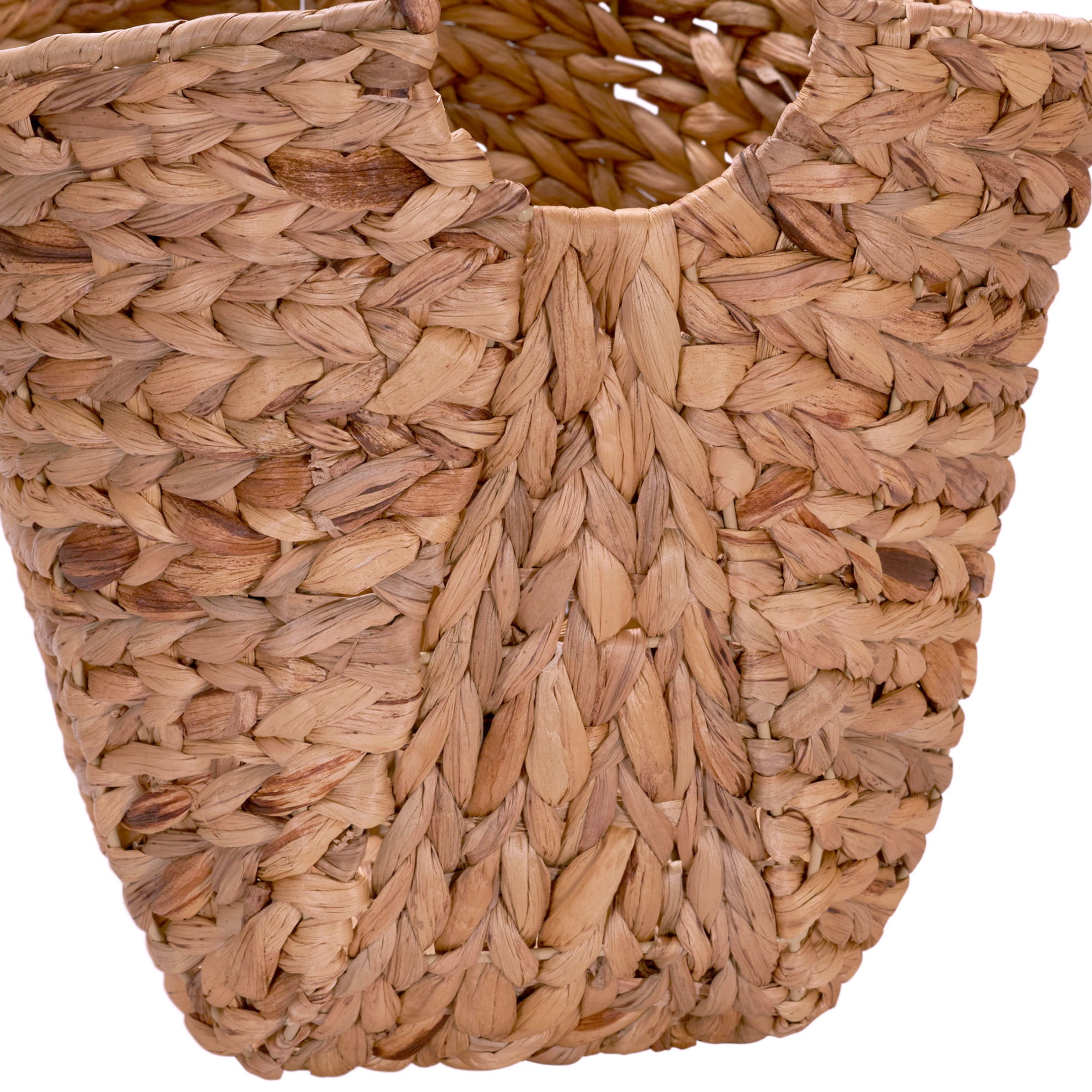 Household Essentials Water Hyacinth Basket with Handles, Natural Woven Wicker Storage Basket, Great for Decoration or Organization