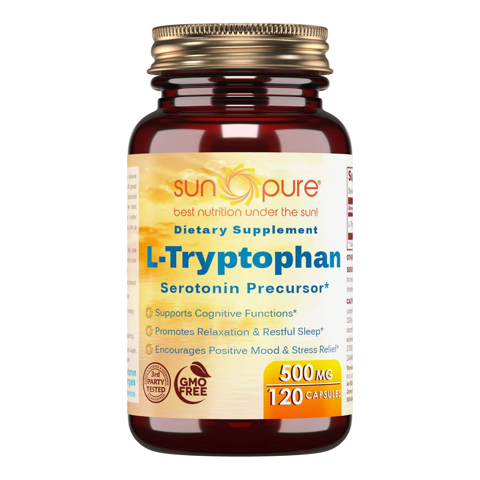 Sun Pure LTryptophan Dietary Supplement Natural Sleep Aid