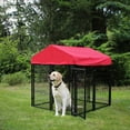 Lucky Dog Pet Resort Kennel KIT 4' x 4' w Sunbrella Firehouse Red