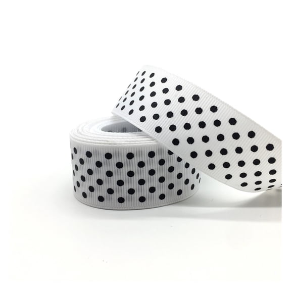 5 yards 10/15/20/25mm Ribbon Printing Dots Grosgrain Ribbon Wedding Decoration Gift Wrapping Hair Bows DIY Craft for Christmas Holiday