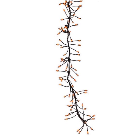 Guirnalda de luces para Halloween, color naranja, 250 LED, 7,5 m