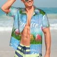 thumbnail image 5 of Lsque Happy Easter pattern Hawaiian Shirt for Men, Unisex Summer Beach Casual Short Sleeve Button Down Shirts-Large, 5 of 9