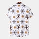 thumbnail image 4 of Hombres Casual Botones Playa Sin posicionamiento Estampado floral Turndown Camisa de manga corta Blusa Pompotops oipoqjl49170, 4 of 9
