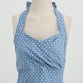 thumbnail image 5 of IBTOM CASTLE Women Vintage 1950s Halter Pink Gingham Polka Dots Swing Dress Cocktail Party Rockabilly Pinup Dresses S Light Blue + White Dots, 5 of 8