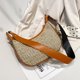 thumbnail image 5 of Bolso hobo de paja de verano con cremallera de embrague para mujer a la moda para regalo (marrón), 5 of 9