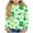 Mint Green, variant on Girls St Patricks Day Shirt Long Sleeve Mint Green Shamrock Leprechaun Print Tee Top for Kids 3T-14,Size 5-6 T