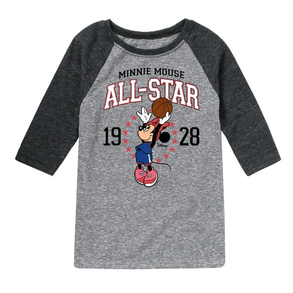 Disney - Minnie All -Star 1928 - Toddler And Youth Raglan Graphic T-Shirt