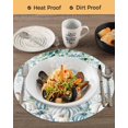thumbnail image 3 of 13 Inch Round Placemats Set of 6, Thanksgiving Pumpkins Non Slip Heat Insulation PP Table Mats, Fall Eucalyptus Green Leaves Washable Place Mats for Kitchen Dining Party Table Decor, 3 of 7