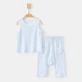 thumbnail image 2 of Dealovy Infant Baby Clothes Summer Toddler Crewneck Solid Color Tank Top Elastic Waist Pants Unisex Kids Solid Color Ribbed Loungewear Set, 2 of 6