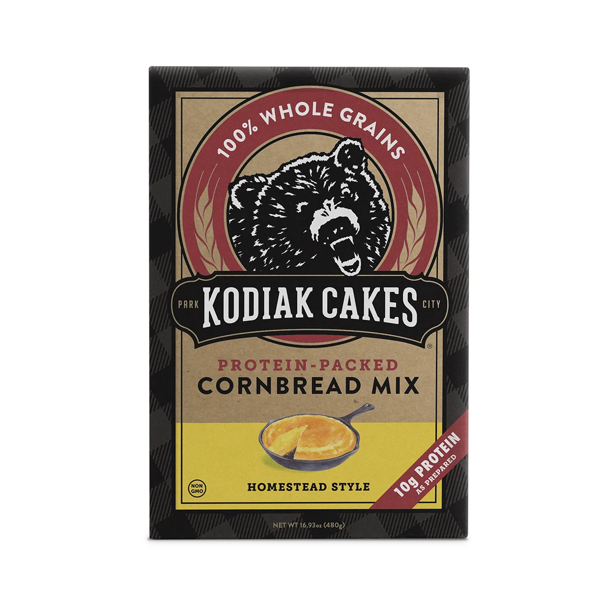 Kodiak Protein-Packed Homestead Style Cornbread Mix, 16.93 oz Box