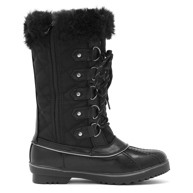 DREAM PAIRS Women's River_1 Black Mid Calf Winter Snow Boots Size