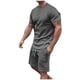 thumbnail image 1 of Mens Pantalones Casuales Cuello Redondo Impresión de Manga Corta Blusa Y Pantalones Cortos Traje, Pantalones de Traje para Hombres, 1 of 5