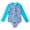 Sky Blue, variant on Kiijoy Toddler Girls One-Piece Swimsuit Long Sleeve Zip-Up Rash Guard, Sizes 4-5 T