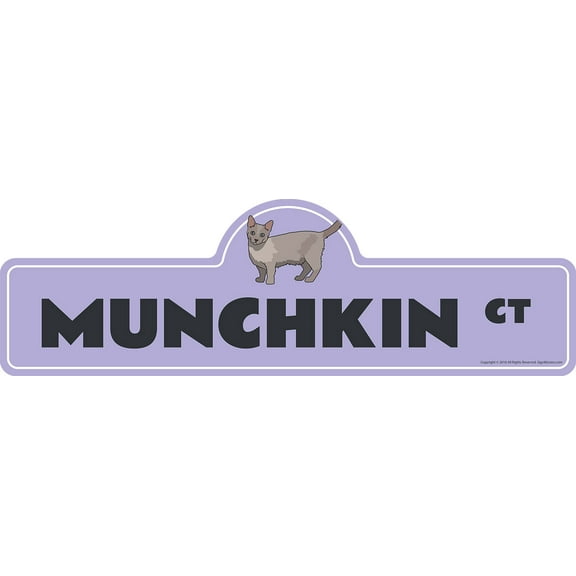 Munchkin Street Sign | Indoor/Outdoor | Dog Lover Funny Home Décor for Garages, Living Rooms, Bedroom, Offices | SignMission personalized gift | 18" Wide