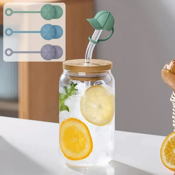 PRETXORVE 1 Piece Straw Cover Set Reusable Straw Tips Applicable to 6-10mm Straws 3 Colors Available for Travel Picnics Fitness Party Decoration