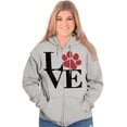thumbnail image 3 of Cute Dog Cat Pet Lover Owner Paw Zip Hoodie Sweatshirt Women Brisco Brands X, 3 of 6