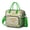 Green-91, variant on Large Insulated Lunch Bag with Green Frog, Mushroom, and Flower Prints, Leakproof Lunch Cooler Tote with Nature and Forest Patterns for Work or Travel