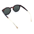 thumbnail image 5 of Round P3 Sunglasses Keyhole Bridge Metal Arms Classic Retro UV400 Tortoise Frame - Green Lens, 5 of 6