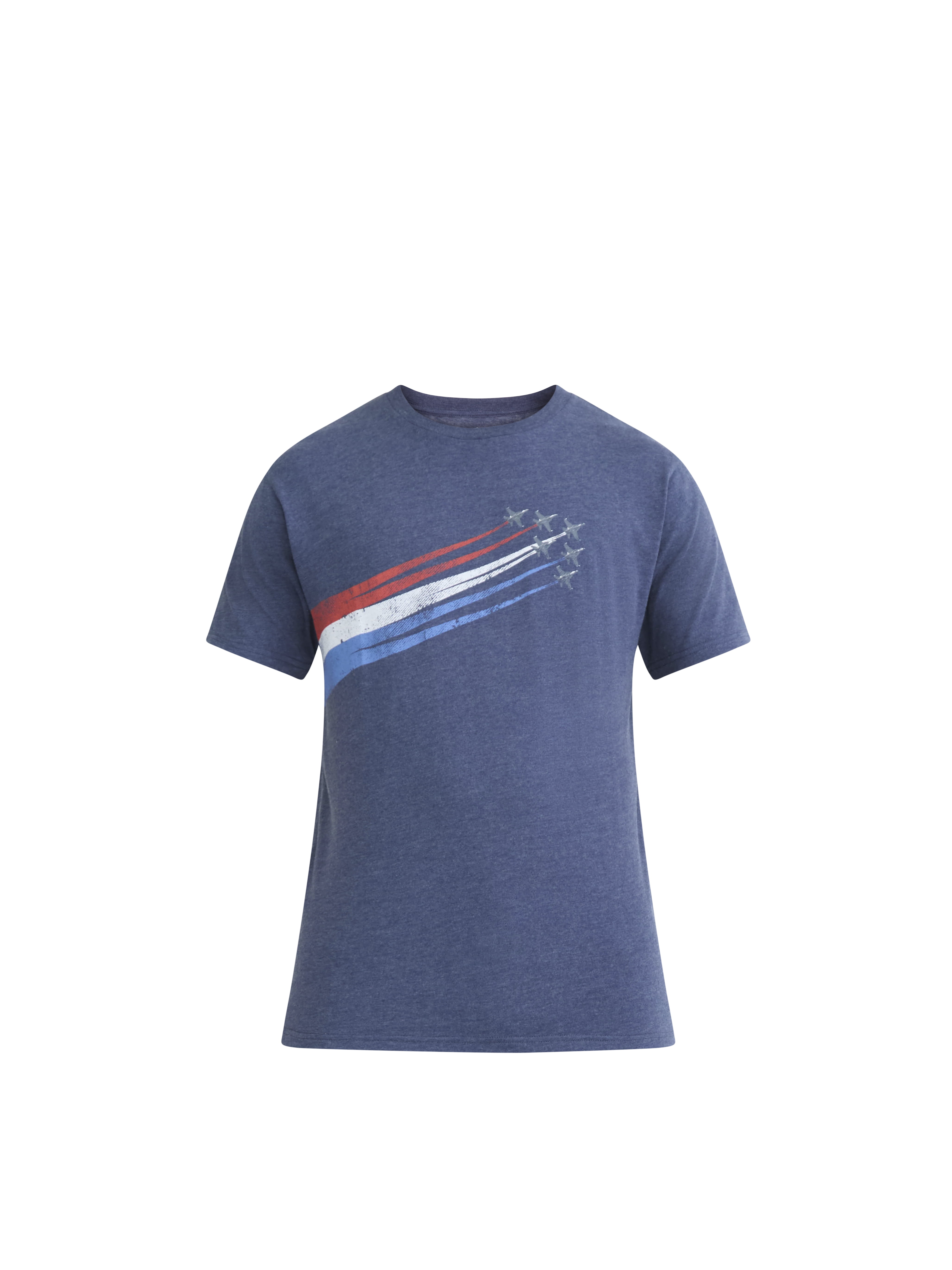 Men’s and Big Men's 4th of July USA Jet Stripe Americana Graphic Tee Shirt by Way to Celebrate, Sizes XS-5XL