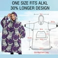thumbnail image 4 of Oversized Wearable Blanket Hoodie,Purple French Bulldog Sherpa Blanket Hoodie with Super Pockets,Super Warm Fuzzy Pullover for Women & Men, 4 of 6