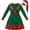 Green, variant on Women Christmas Elf V-Neck Short Dress Holiday Party Hat Set Green XL