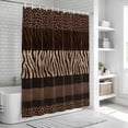 thumbnail image 6 of Animal Print Bathroom Shower Curtains with 12 Hooks Waterproof Shower Curtain for Stalls and Bathtubs Abstract Leopard Zebra Skin Texture Brown Decorative Bathroom Privacy Curtain 36x72 Inches, 6 of 9