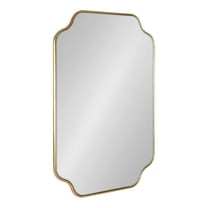 Kate and Laurel Plumley Glam Scalloped Wall Mirror, 24 x 36, Gold, Transitional Mirror Wall Decor
