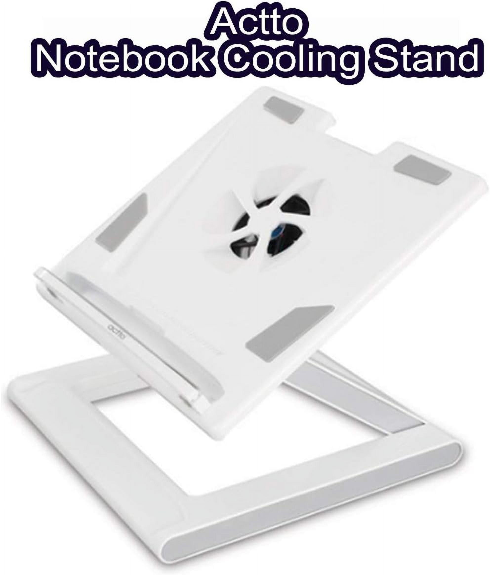Actto Laptop Cooling Stand Holder, NBS-07W, Ergonomic Desktop Cooling Stand for Home or Office School Library Desk,White Product of Korea