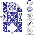 thumbnail image 3 of Kitchen Towels Talavera Ceramic Navy Blue Pattern Cleaning Towel Absorbent Hand Towels Tea Towels for Home Restaurant Dish Clean 28" x 18", 4PCS, 3 of 7