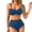 01_Dark Blue, variant on Womens Swimsuits Two Piece Swimwear Solid Color Bikini Top with High Waist Bottoms Women'S Swimwear 02_Yellow,S