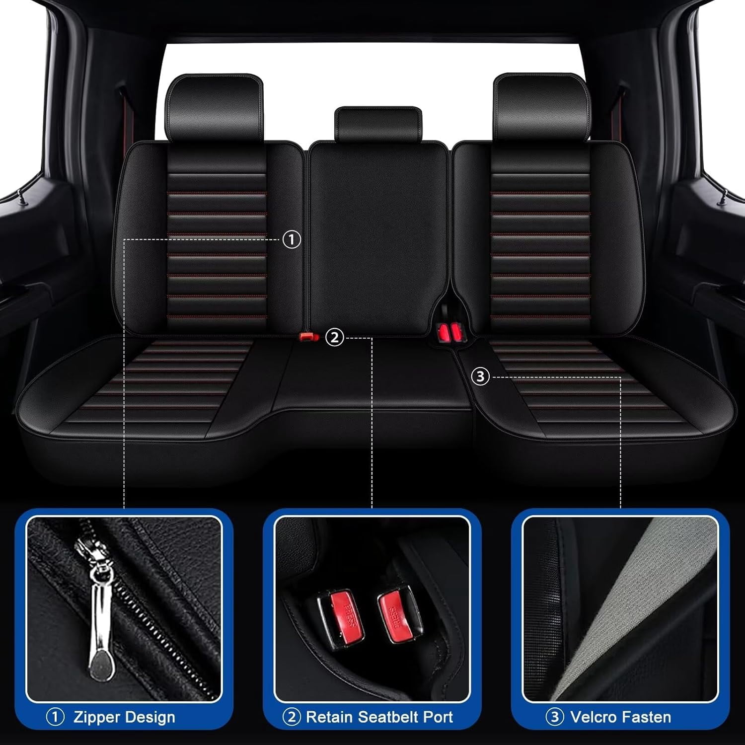 DIKSOAKR Car Seat Covers Full Set Fit for RAM 1500 2500 3500 2002-2024 2025 2026 Truck Pickup Crew Double Mega Quad Cab with Flat Bench