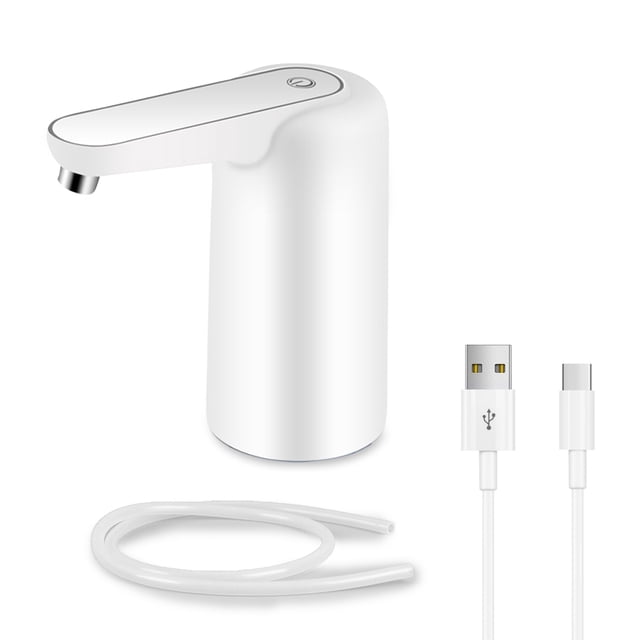 Dispensador de agua eléctrica USB CARGA UNIVERSAL PRENSA BOMBA DE CONTROL TOUCHO PORTÁNS Portátil 2-5 galones Interruptor de botella Cocina de oficina Blanco con luz Yuarrent HA028536-01B