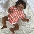 thumbnail image 2 of Realistic Reborn Baby Dolls 21 inch African American Real Life Newborn Cloth Body & Vinyl Limbs with Outfit and Feeding Toy for Age 3 And Up, 2 of 4