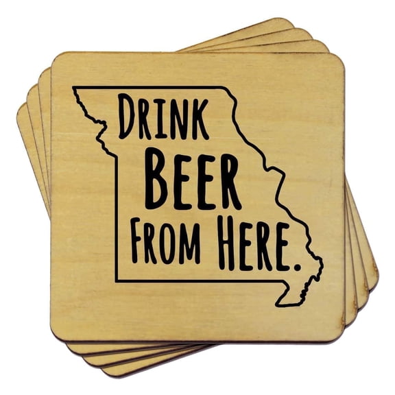 Torched Missouri Drink Beer Coaster Wood Drink Beer Coaster 4"x4" Default Title