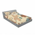 thumbnail image 3 of Retro Bedding Set with Sheet & Covers, Commercial Design of Vintage Truck with Coffee Grinder Old Fashioned, Printed Bedroom Decor 2 Shams, 4 Sizes, Cream Orange Grey, by Ambesonne, 3 of 3