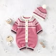thumbnail image 2 of Baby Rompers Long Sleeve Newborn Boys Girls Christmas Knitting Jumpsuits Hats Outfits Sets 0-18m Winter Infant Children Overalls, 2 of 7