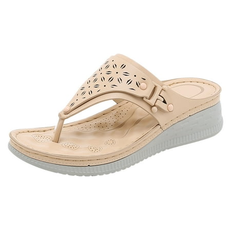 

LIANGP Women s Sandals Fashion Women Summer Slip On Casual Open Toe Wedges Comfortable Beach Flip Flops Shoes Sandals Slippers Women s Shoes Pink Size 8.5