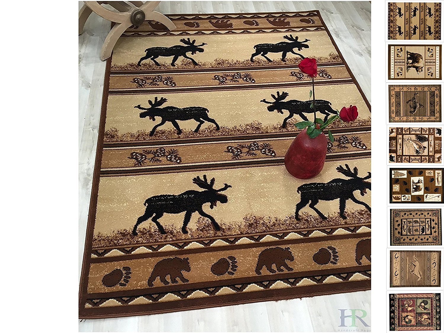 Handcraft Rugs Cabin Rug Lodge, Cabin Nature and Animals Area Rug