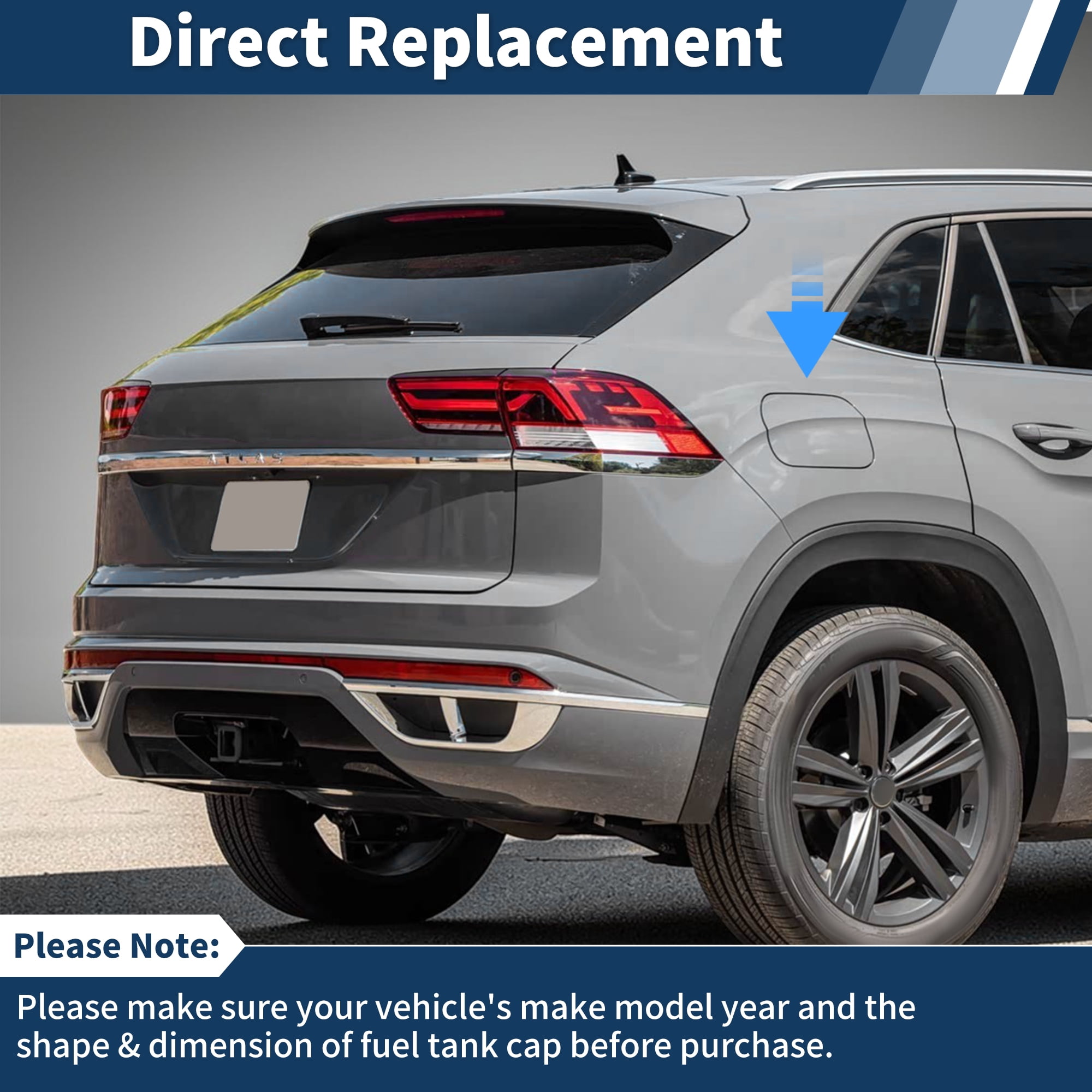 Unique Bargains White Fuel Tank Door Cover Cap 3CN809857 For VW Atlas Teramont