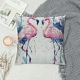 thumbnail image 2 of Awypu  Two Flamingos Watercolor Throw Pillow Covers Sofa Pillowcase Car Square Throw Pillowcases Home Decoration 18x18 Inch, 2 of 5