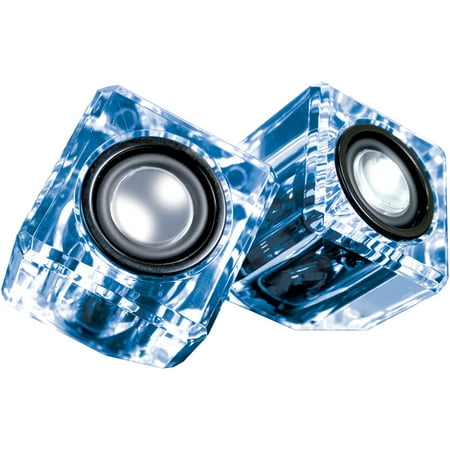 dreamGEAR DGUN-6827 Ice Crystal Clear Compact Speakers (Blue)