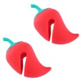 thumbnail image 5 of 2 elevadores de tapa de silicona antiderrames con forma de pimiento para liberar vapor (rojos), 5 of 5