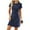 Pleated- Navy Blue, variant on Gustave Women's Sundress Short Sleeve Casual T-shirt Dress, Crew Neck Loose Flowy Swing Tunic Dress Summer (Green, S)