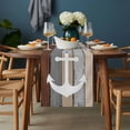 thumbnail image 2 of Grey Beige Anchor Coastal Table Runner - 72 Inch Long, Kitchen Dining Table Runner Dresser Scarves, Nautical Vintage Art Wooden Farmhouse Decor for Coffee Tables Wedding Party Banquet, 2 of 7