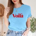 thumbnail image 2 of TSADFHJI Hauts Mignons pour Femmes Manches Longues T-Shirt Décontracté Mode Imprimé Lettre Col Rond Manches Courtes TTG Bleu Ciel, 2 of 4