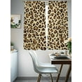 thumbnail image 4 of Abstract Impressionist Style Sheer Curtains 72 Inches Long 2 Panels Brown Leopard Print Light Filtering Semi Sheer Window Curtains Drapes for Bedroom Living Room 52"x72", 4 of 7